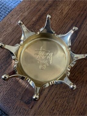 Stussy RARE Shiny Gold Metal Trinket Plate 1980